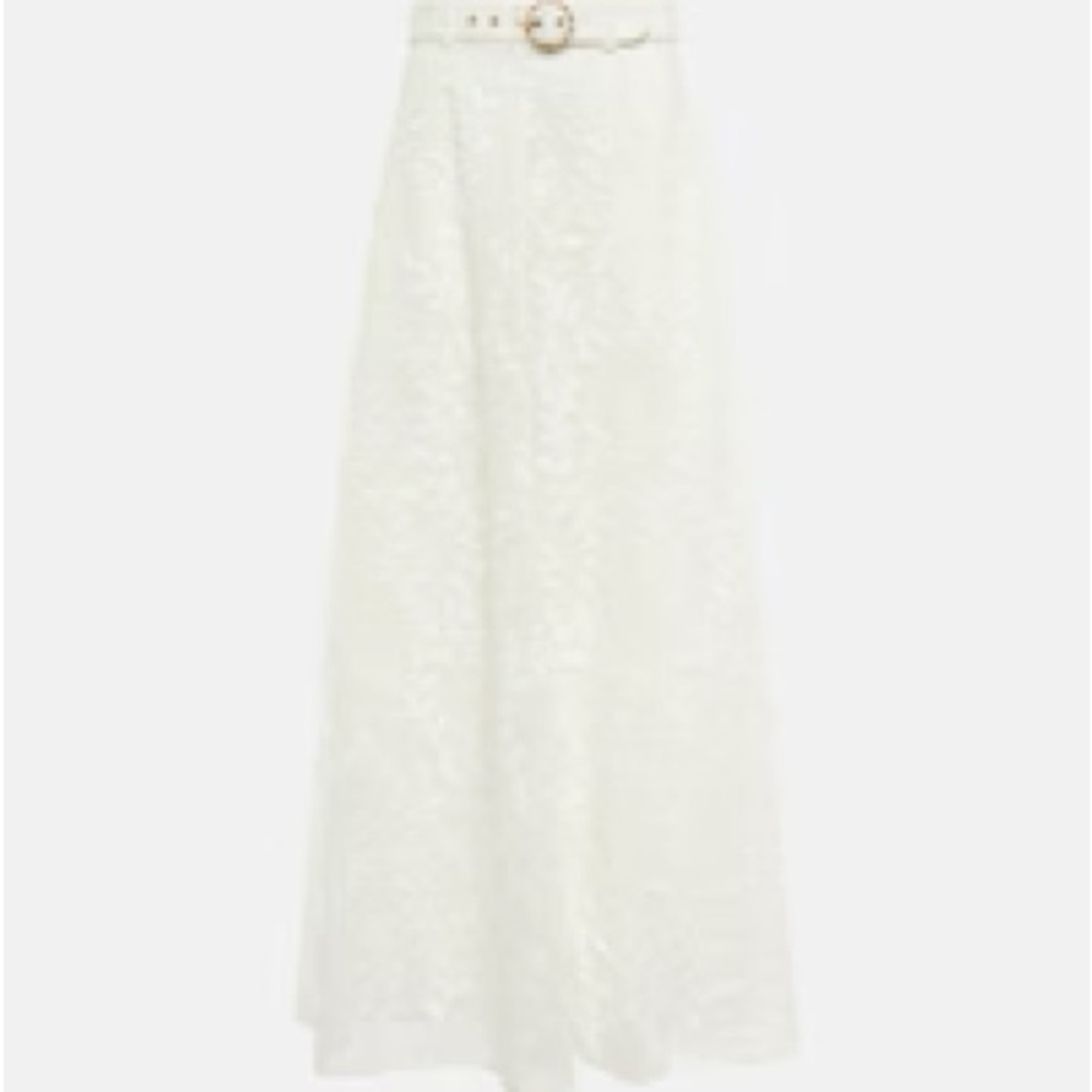 Zimmermann Elegant White Lace Maxi Skirt